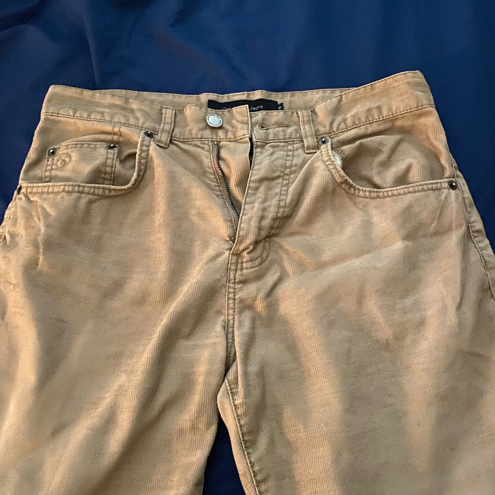 Calvin Klein Men's Tan Straight Leg Pants